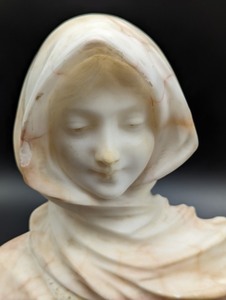 lot 272 image: Italian Carved Marble Bust by E. Brunelleschi - Firenze