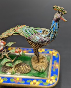 lot 279 image: Cloisonn Peacock Figurine