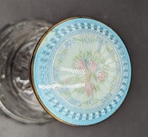 lot 240 image: Enamel Topped Crystal Perfume Bottle