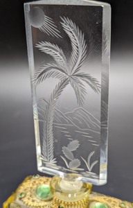 lot 241 image: Ornate Jeweled Czech Art Deco Perfume Bottle
