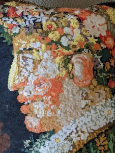 lot 419 image: Regal Needlepoint Pillow