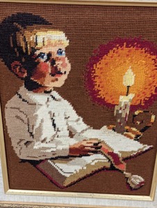 lot 430 image: Gold Framed Needlepoint Tapestry