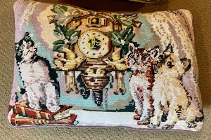 lot 364 image: 2 Neat Handmade Needlepoint Pillows
