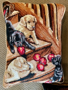 lot 388 image: 3 Needlepoint Pillows