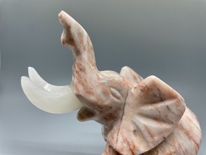 lot 321 image: Beautiful Pink Marble Elephant