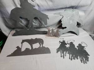 lot 114 image: Black Metal Cutout Western Style Dcor