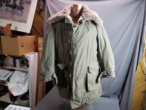 lot 47 image: Canvas Outer, Wool Lined Military Winter Jacket