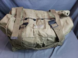 lot 154 image: Canvas Military Duffle with Chain and Loop Closure