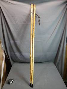 lot 180 image: Pair of Wood Walking Sticks
