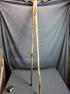 lot 184 image: Pair of Wood Walking Sticks