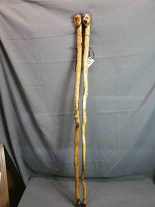 lot 182 image: Pair of Wood Walking Sticks