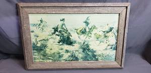 lot 188 image: Cowboys Oil Painting