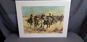 lot 199 image: Dismounted The Fourth Troopers Moving by Frederic Remington Print