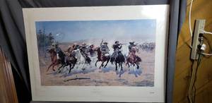 lot 201 image: A Dash for Timber by Frederic Remington