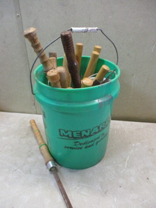 lot 40 image: Bucket of Lathe Knives