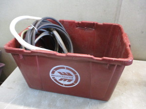 lot 120 image: Tote of Miller Welder Gun and Hose Parts