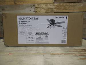 Hampton Bay Sidlow 52 in. Indoor LED Bronze Hugger Dry Rated Ceiling Fan with 5 QuickInstall Reversible Blades and Light Kit