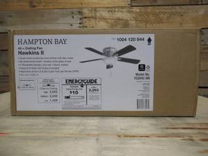 Hampton Bay Hawkins II 44 in. LED Brushed Nickel Ceiling Fan with Light
