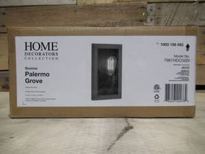 Home Decorators Collection Palermo Grove 7 in. 1-Light Gilded Iron Farmhouse Sconce with Rustic Painted Walnut Wood Accents
