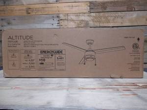 Altitude Tritour 52 in. Integrated LED Indoor Matte Black Ceiling Fan with White Color Changing Light Kit
