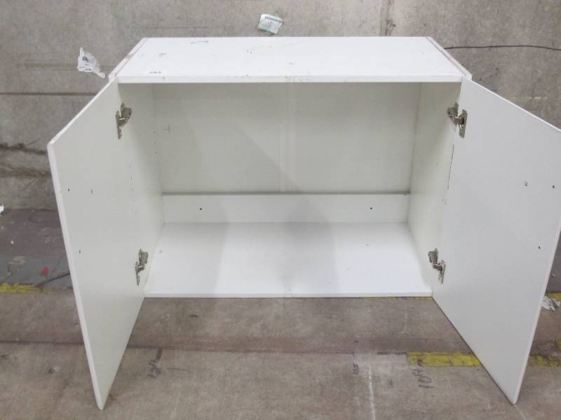 lot 283 image: White Cabinet - 32 W x 16.5 D x 24 T