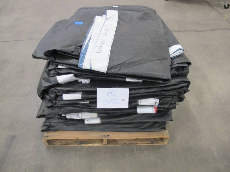lot 302 image: Pallet of 14 PE Vinyl Billboard Tarps - 14 ft x 48 ft 5 oz. B Grade with Channels - 260 lbs