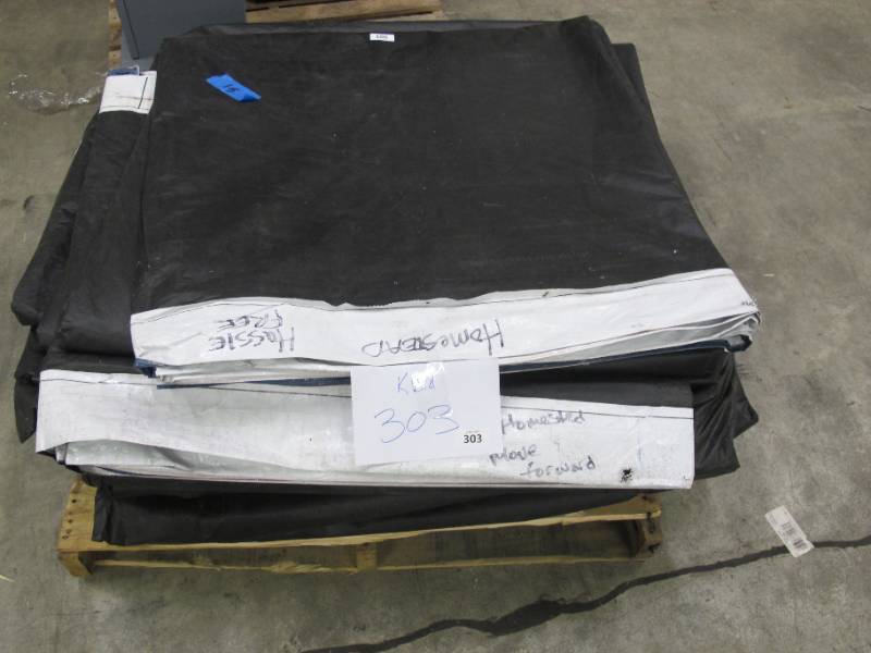 lot 303 image: Pallet of 15 PE Vinyl Billboard Tarps - 14 ft x 48 ft 5 oz. B Grade with Channels - 260 lbs