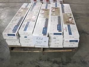lot 320 image: Roughly 425 Sq Ft (25 Boxes) of Mohawk Home Rivers Edge Oak Waterproof Rigid 5mm Thick Luxury Vinyl Plank Flooring  1mm Attached Pad