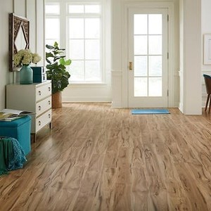 lot 323 image: Roughly 425 Sq Ft (25 Boxes) of Mohawk Home Millport Hickory Waterproof Laminate 12mm Thick Plank With 2mm Attached Pad Included