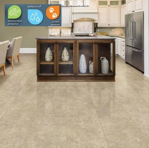 lot 329 image: Roughly 110 Sq Ft Coverage - Lifeproof Breezy Stone 16 in. W x 32 in. L Luxury Vinyl Plank Flooring (24.89 sq. ft.  case)