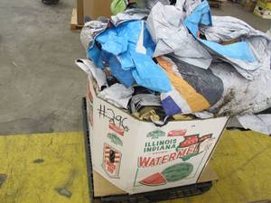 lot 349 image: Pallet of Unchecked Lightweight Vinyl PE Billboard Tarps - 296 pounds