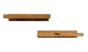 lot 355 image: Del Hutson Designs Rustic Luxe 24 in. W x 10 in. D Floating Walnut Decorative Shelves (Set of 2)