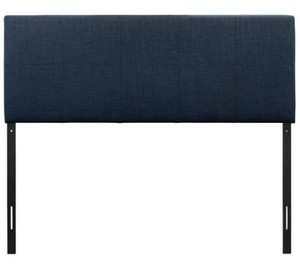 lot 359 image: MODWAY Oliver Navy Queen Upholstered Fabric Headboard - NEW