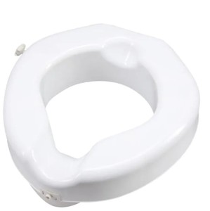lot 360 image: Carex Health Brands Safe Lock Raised Elevated Toilet Seat in White - NEW