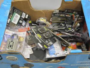 lot 377 image: Apple Crate of Miscellaneous Master Lock and Kidde Locks