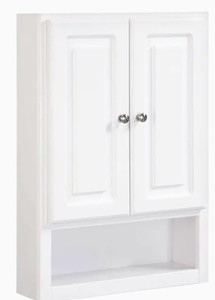 lot 386 image: Design House Concord 21-in W x 30-in H x 7-in D White Bathroom Wall Cabinet