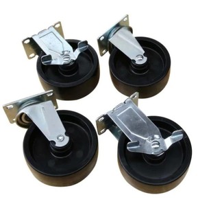 lot 397 image: Husky 5 in. Black PP Caster Kit for Ready-to-Assemble Steel Garage Base Cabinets
