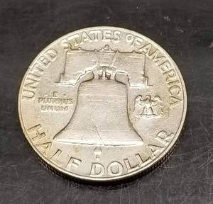 1954-D FRANKLIN HALF DOLLAR AU TONED