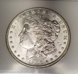 1886 MORGAN SILVER DOLLAR MS63 NGC