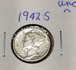 1942-S MERCURY DIME BU-UNC