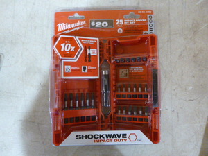 lot 166 image: Milwaukee 25 Piece Impact Driver Bit Set