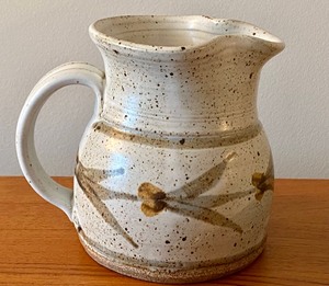 Fun Decorative Items including Pottery and a Marble Floral Frog