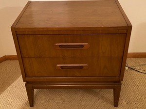 Vintage Two Drawer Mid Century Cabinet