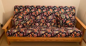 Full Size Futon with Beautiful Fabric