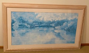 Framed Abstract Blue Tone Scenic Artwork