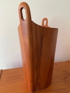 Vintage Norwood Wastepaper Basket - Mid Century Wood Trash Can