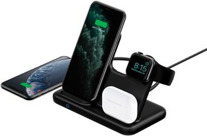 lot 1 image: Anker - PowerWave 4-in-1 Charging Station with Wireless Charger for Smartphones, Airpods, Apple Watch, and a Fourth device - Black