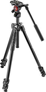 lot 70 image: Manfrotto - 290 Tripod with Fluid Video Head - Black
