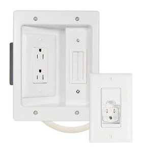 lot 72 image: Legrand - In-Wall Flat Screen Power and Cable Concealment Kit - White