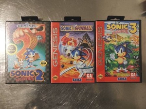 lot 157 image: Three Sega Genesis Sonic Games